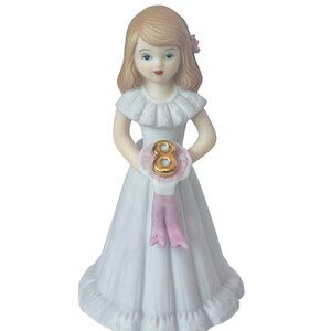 Enesco Growing Up Girl porcelain birthday gift 8 years old eight figurine violet
